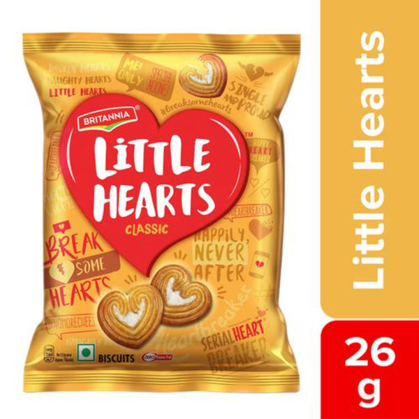 BRITANNIA LITTLE HEARTS CLASSIC SUGAR SPRINKLED HEART SHAPED BISCUITS 26 G || S4