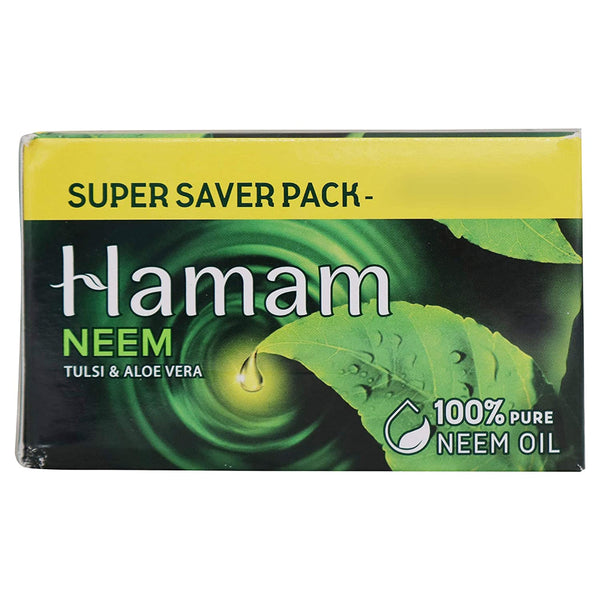 HAMAM NEEM TULSI AND ALOEVERA SOAP BAR, 150 G (PACK OF 3)+100 G FREE || S1
