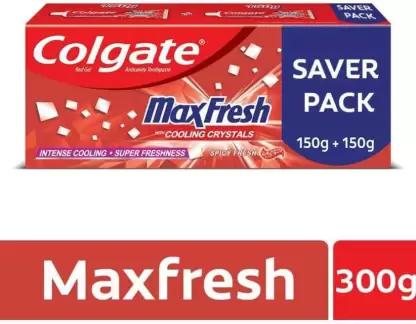 COLGATE MAXFRESH SPICY FRESH RED GEL TOOTHPASTE 150+150 G || S1