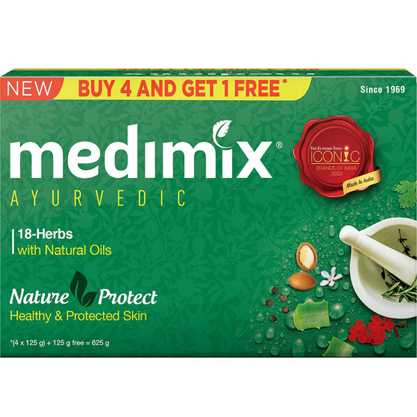 MEDIMIX AYURVEDIC CLASSIC 18 HERBS SOAP, 125 G (4 + 1 OFFER PACK) || S4