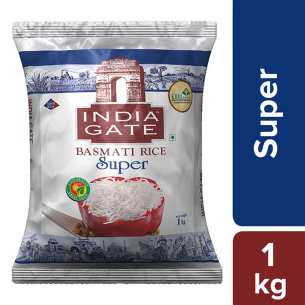 INDIA GATE BASMATI RICE SUPER 1 KG POUCH || S1