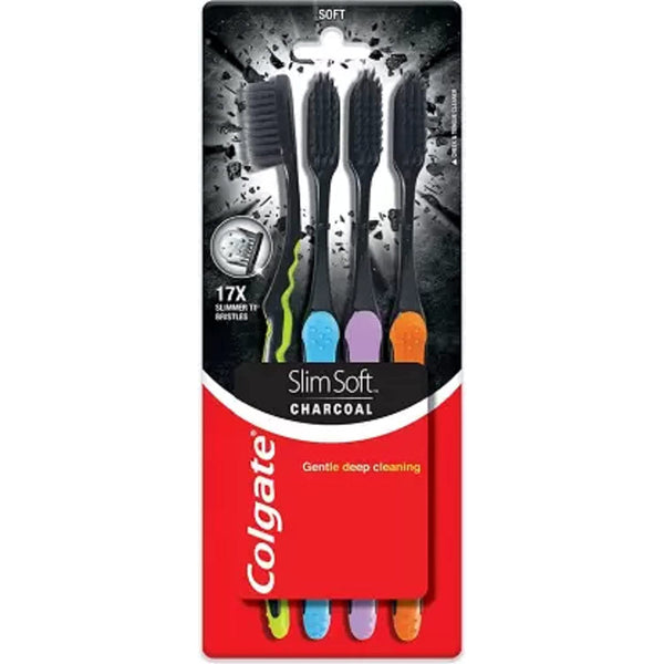 COLGATE CHARCOAL EXTRA SOFT MANUAL TOOTHBRUSH (4 TOOTHBRUSHES) || S4