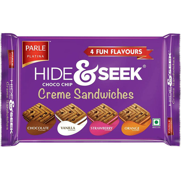 PARLE HIDE & SEEK CHOCO CHIP CREME SANDWICH BISCUITS, 400 G POUCH || S3