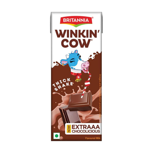 BRITANNIA WINKIN COW CHOCOLATE MILKSHAKE, 200 ML || S4