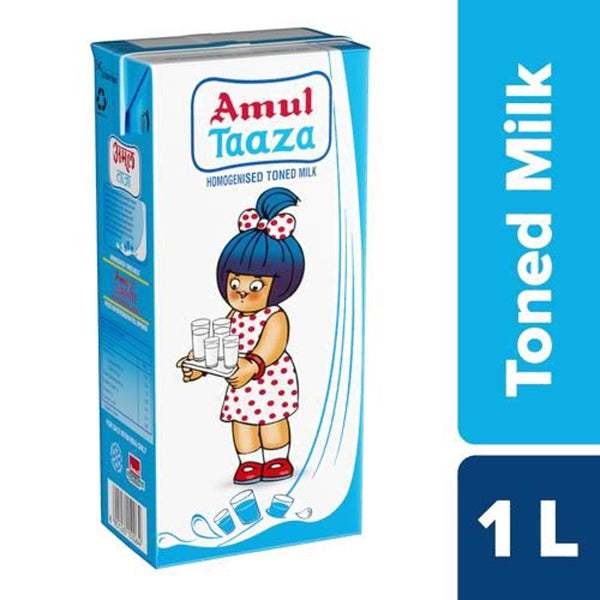 Amul Taaza Milk 1 Ltr Carton* || S1