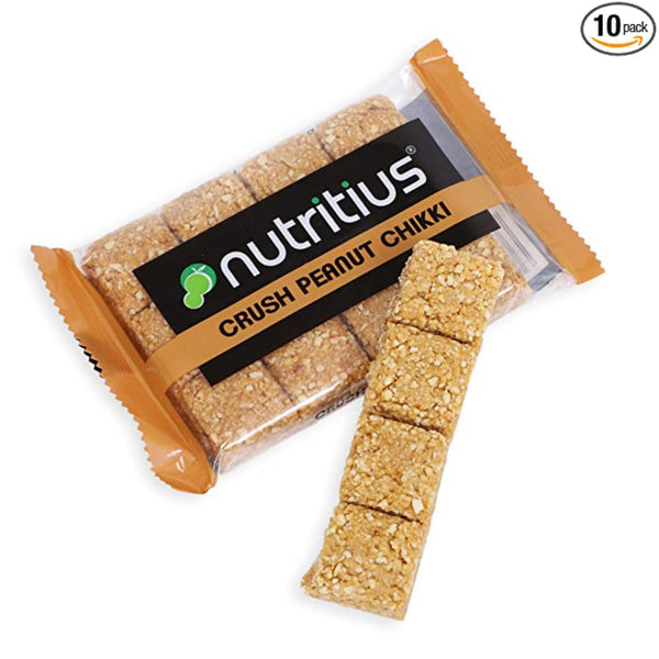 NUTRITIOUS CRUSH PEANUT CHIKKI 35 G X 10 || S5