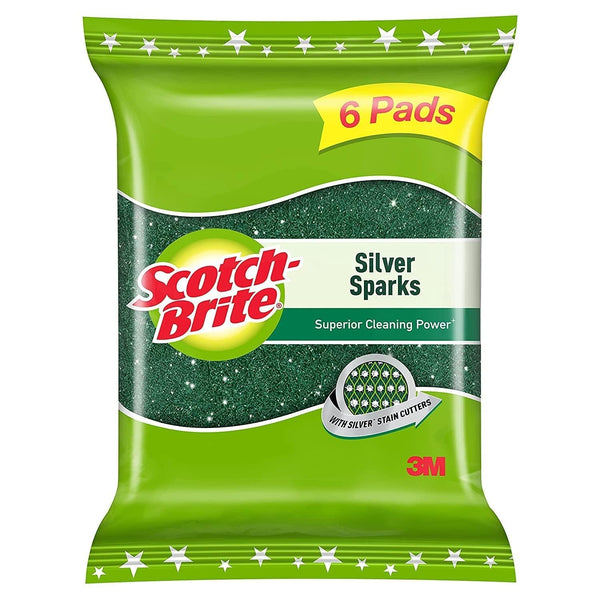 SCOTCH-BRITE SILVER SPARKS SCRUB PAD 7 CM X 7.5 CM 2 N || S6