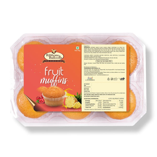 RIBBONS & BALLOONS FRUIT MUFFINS 135 G || S6