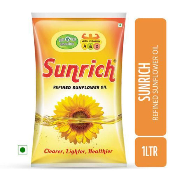 SUNRICH REFINED SUNFLOWER OIL 1 LTR POUCH || S6