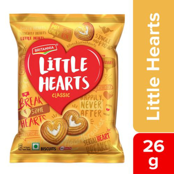 BRITANNIA LITTLE HEARTS CLASSIC SUGAR SPRINKLED HEART SHAPED BISCUITS 26 G || S6