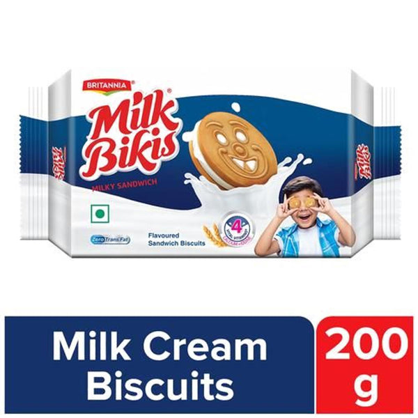 BRITANNIA MILK BIKIS MILK CREAM BISCUITS 200 G || S8