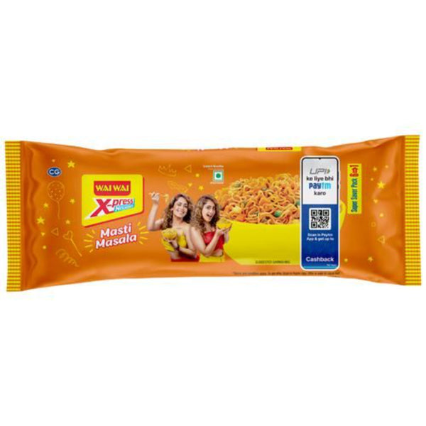 WAI WAI XPRESS NOODLES MASTI MASALA WITHOUT ONION GARLIC 360 G || S8