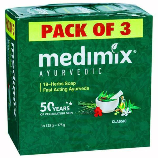 MEDIMIX AYURVEDIC 18-HERBS CLASSIC SOAP 125 G (PACK OF 3) || S8