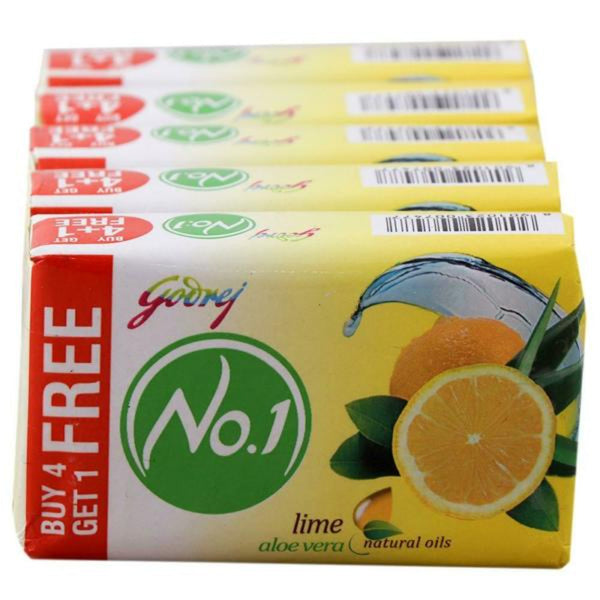 GODREJ NO.1 LIME & ALOE VERA SOAP 100 G (BUY 4 GET 1 FREE) || S9