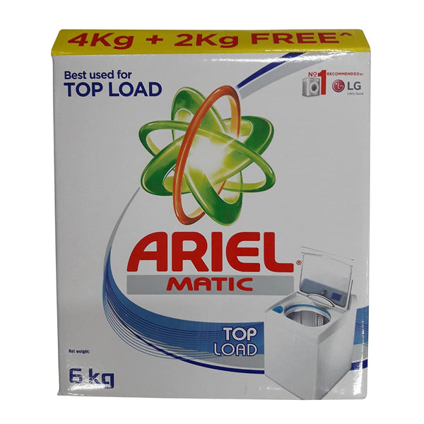 ARIEL MATIC DETERGENT WASHING POWDER - TOP LOAD, 6 KG CARTON || S6