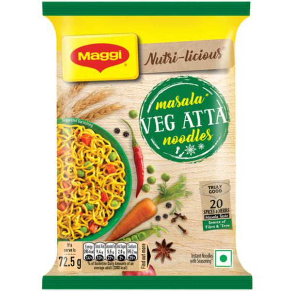 MAGGI NUTRI-LICIOUS MASALA VEG ATTA NOODLES 72.5 G POUCH || S5