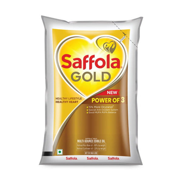 SAFFOLA GOLD REFINED OIL 1 LTR POUCH || S6