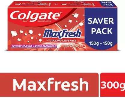 COLGATE MAXFRESH SPICY FRESH RED GEL TOOTHPASTE 150+150 G || S7