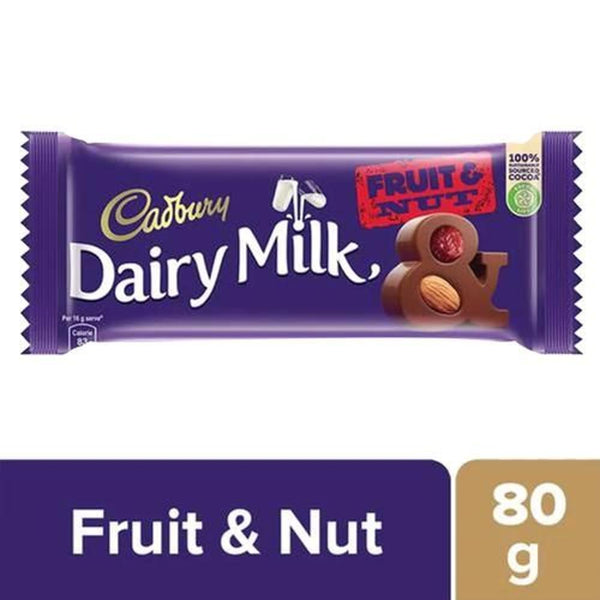 CADBURY DAIRY MILK FRUIT NUT CHOCOLATE BAR 80 G || S7