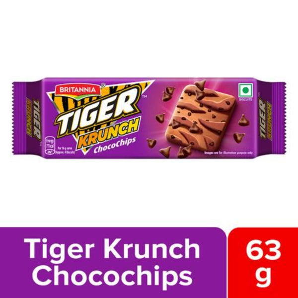 BRITANNIA TIGER KRUNCH CHOCO CHIP BISCUITS 64G || S7