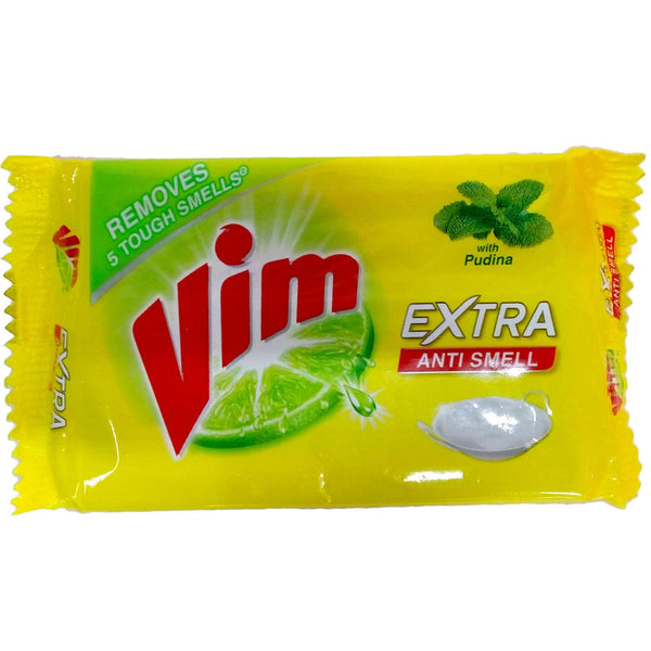 VIM EXTRA ANTI SMELL DISH WASH BAR - WITH PUDINA, 130 G PACK || S9