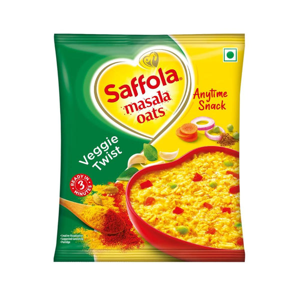 SAFFOLA MASALA OATS, VEGGIE TWIST, 40 G || S10