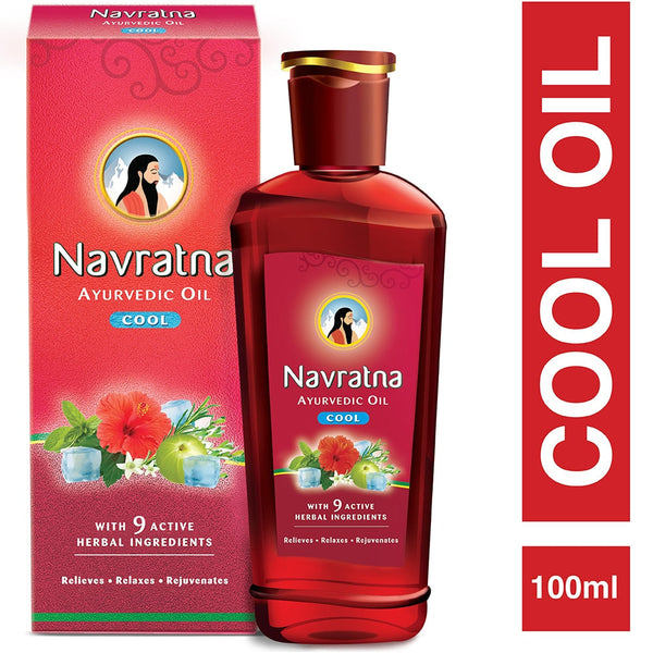 NAVRATNA AYURVEDIC COOL HAIR OIL, 100 ML || S8