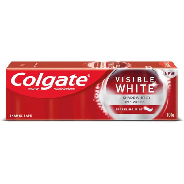 COLGATE VISIBLE WHITE DAZZLING WHITE TOOTHPASTE WITH SPARKLING MINT 100 G || S10