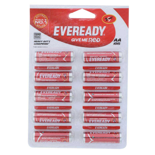 EVEREADY ALKALINE BATTERIES - RED AA, 10 BATTERY PACK || S9