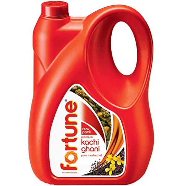 FORTUNE PREMIUM KACHI GHANI PURE MUSTARD OIL 5 LTR JAR || S9