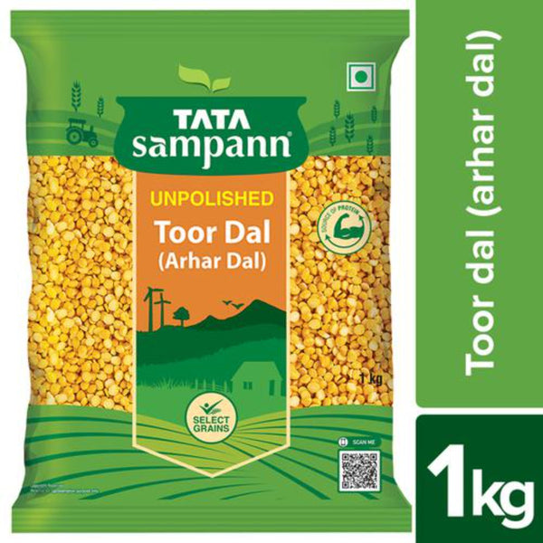 TATA SAMPANN UNPOLISHED TOOR DAL/ARHAR DAL 1 KG POUCH || S6