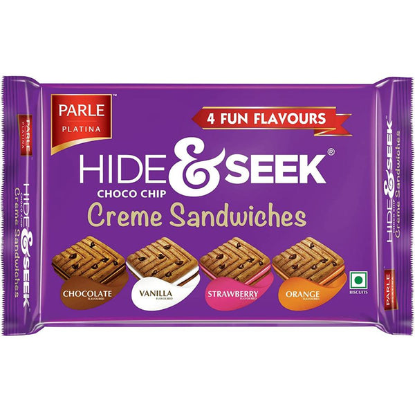 PARLE HIDE & SEEK CHOCO CHIP CREME SANDWICH BISCUITS, 400 G POUCH || S10