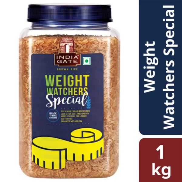 INDIA GATE BROWN RICE WEIGHT WATCHER 1 KG JAR || S5