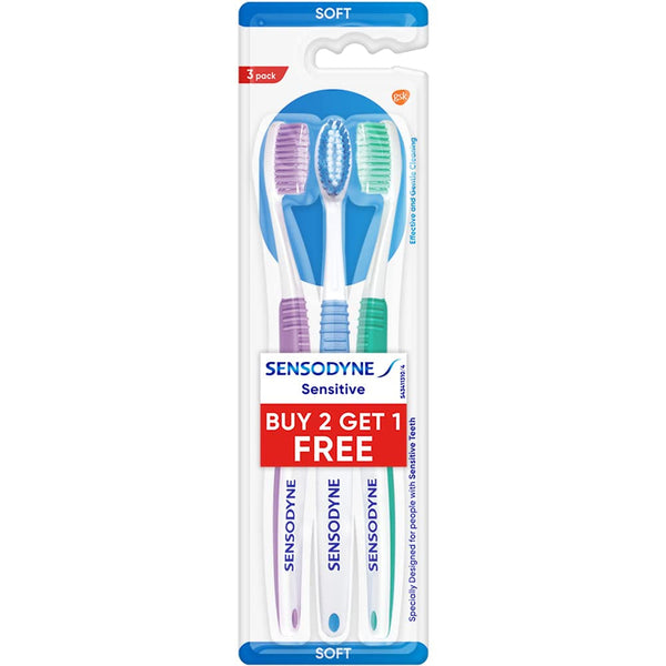 SENSODYNE SENSITIVE TOOTHBRUSH WITH SOFT ROUNDED BRISTLES || S8