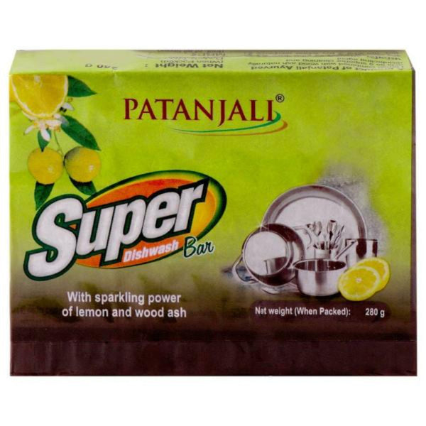 PATANJALI LEMON & WOOD ASH SUPER DISHWASH BAR 280 G || S6