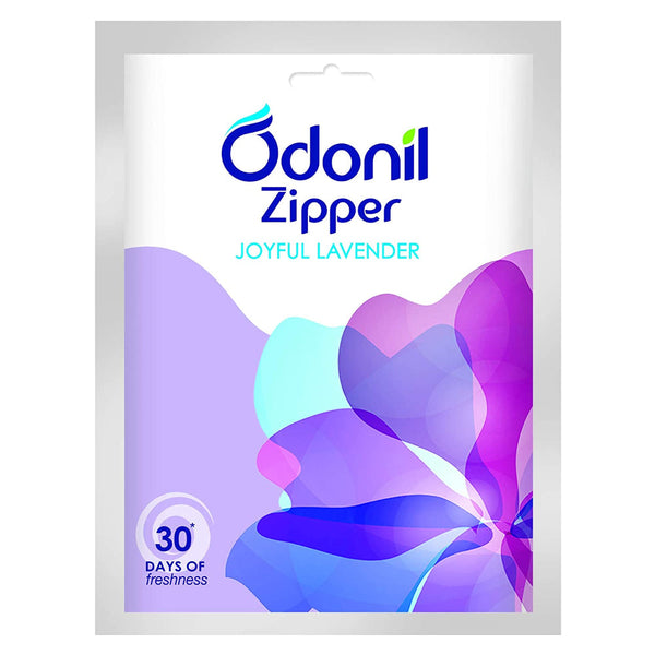 ODONIL BATHROOM AIR FRESHENER ZIPPER - JOYFUL LAVENDER - 10 G || S6