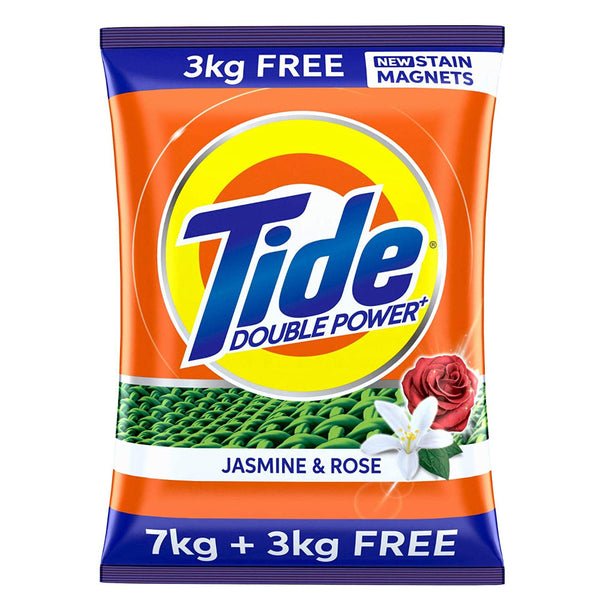 TIDE PLUS DOUBLE POWER DETERGENT WASHING POWDER JASMINE & ROSE 7 KG + 3 KG FREE || S8