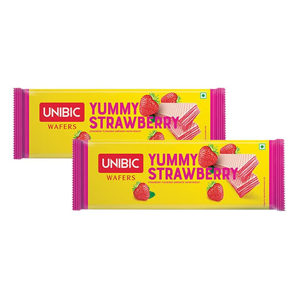 UNIBIC YUMMY STRAWBERRY WAFERS - 75 G || S6