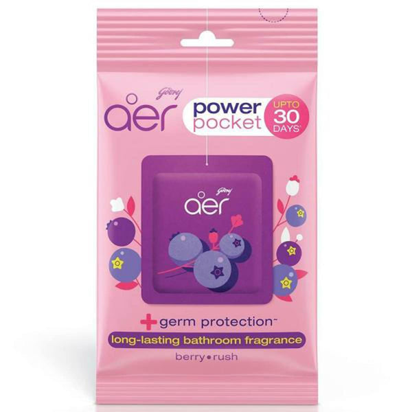 GODREJ AER POWER POCKET BERRY RUSH BATHROOM FRAGRANCE, 10 G || S10