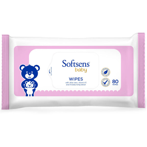 Softsens Baby Wipes With Aloe Vera & Moisturising Lotion (80 Wipes) || S10