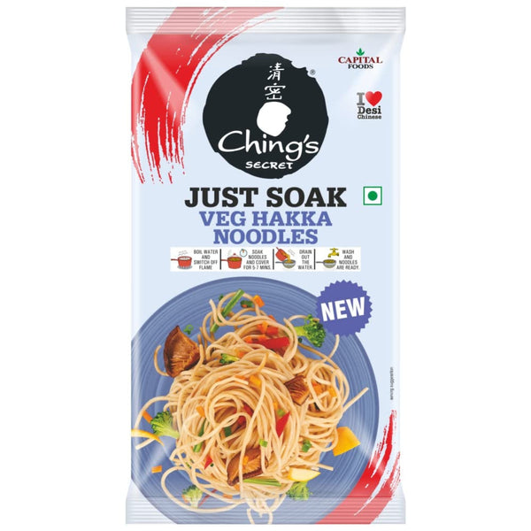 CHING'S SECRET JUST SOAK VEG HAKKA NOODLES POUCH, 140 G || S9