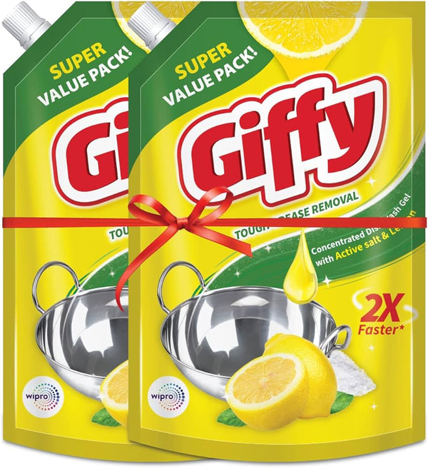 GIFFY LEMON & ACTIVE SALT DISHWASH GEL  1+1 COMBO || S2