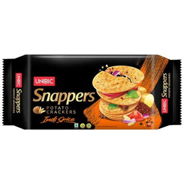 UNIBIC FOODS SNAPPERS POTATO CRACKERS INDI SPICE CRISPY SNACK 300 G POUCH || S10