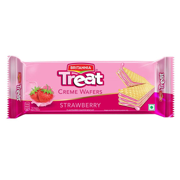 BRITANNIA TREAT CREME WAFERS STRAWBERRY 60 G || S6