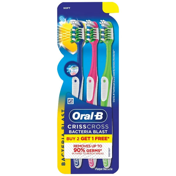 ORAL B CRISS CROSS BACTERIA BLAST TOOTHBRUSH 2+1 N || S5