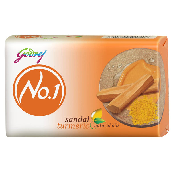 GODREJ NO.1 BATHING SOAP, SANDAL & TURMERIC, 100 G (PACK OF 5) || S8