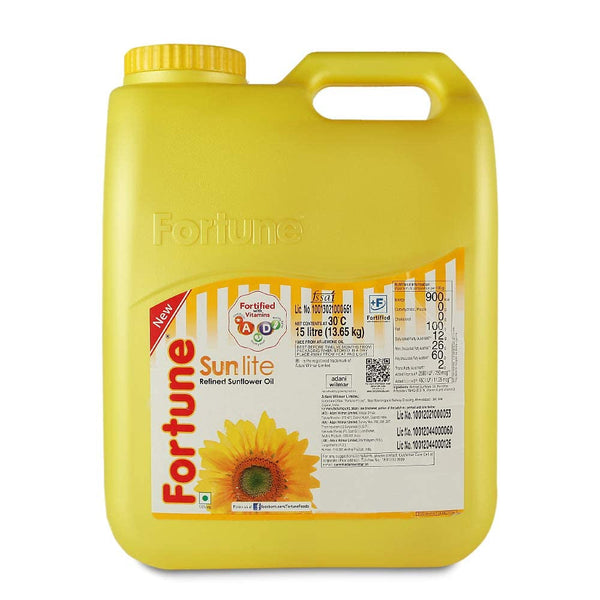 Fortune Sunlite Cooking Oil - Refined Sunflower 15 Ltr || S10