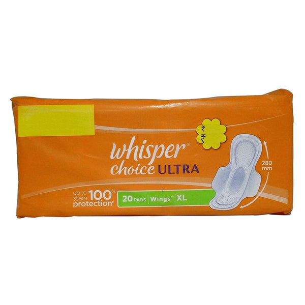 WHISPER CHOICE ULTRA SANITARY PADS FOR WOMEN XL WINGS 280 MM || S8