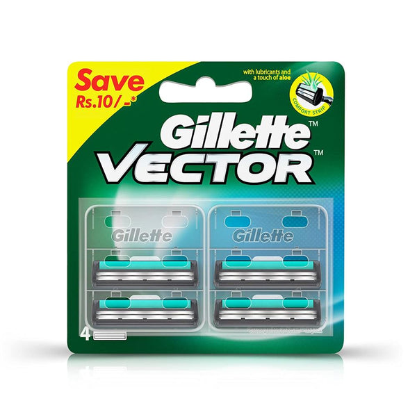 Gillette Vector Plus Manual Shaving Razor Blades (Cartridge) 4S Pack || S1