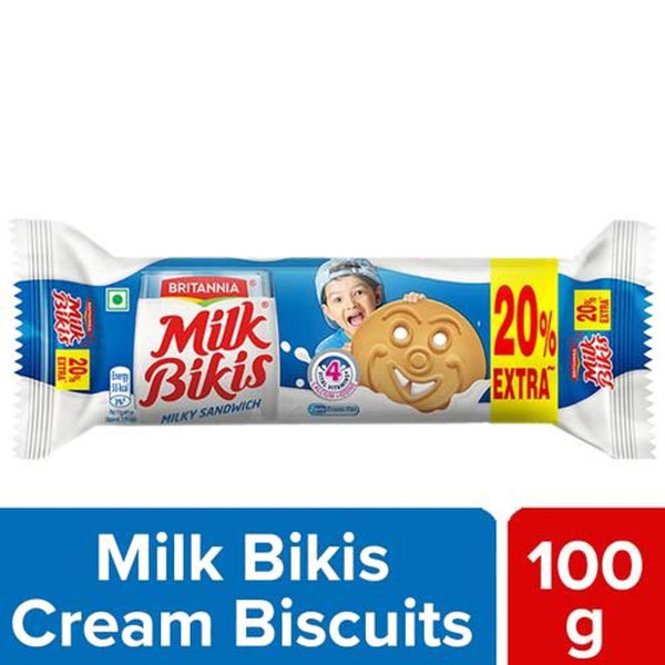 Britannia Milk Bikis Milk Cream Biscuits 100 G || S1